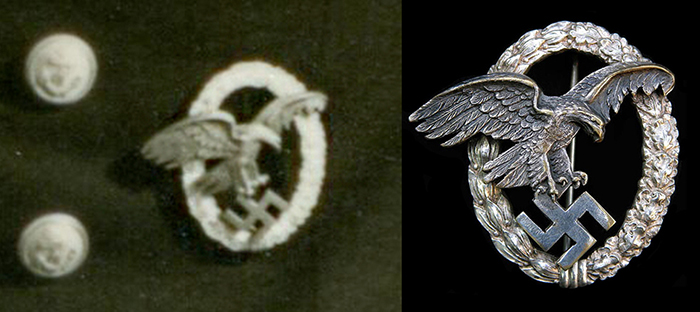 Kriegsmarine Observer badge close-up